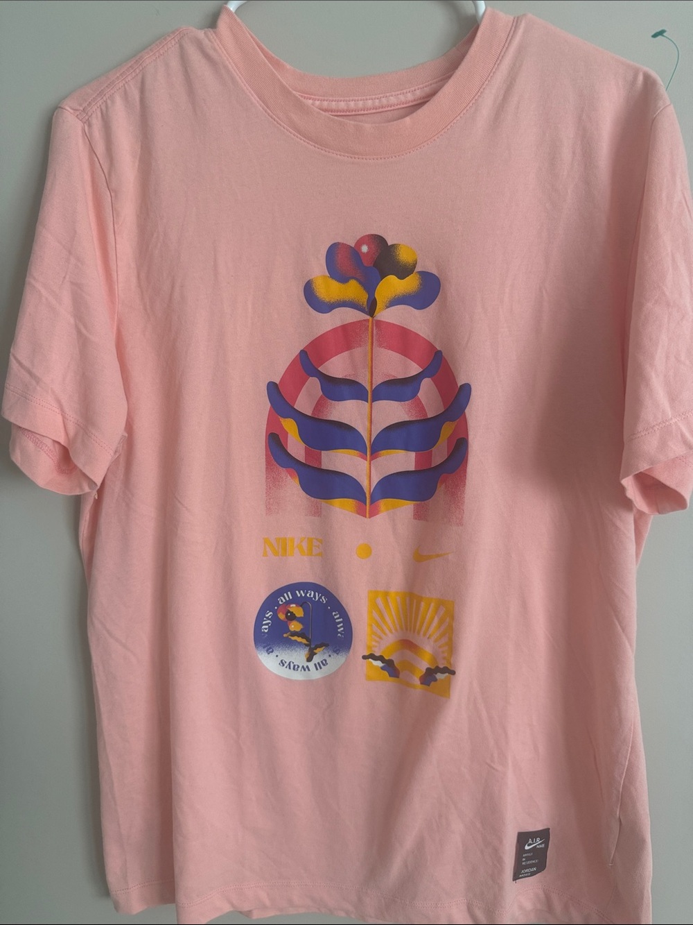 Nike Pink Graphic Tee Jordan Moss Artist
